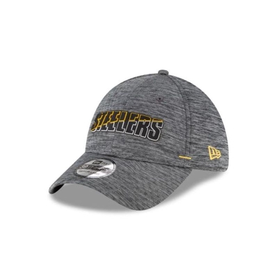 Grey Pittsburgh Steelers Hat - New Era NFL Summer Sideline 39THIRTY Stretch Fit Caps USA7384261